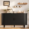 thumbnail image 1 of Sideboard Buffet Cabinet with Silding Doors, Accent 55" Storage Cabinet with Adjutable Shelf for Kitchen, Living Room, Black, 1 of 13
