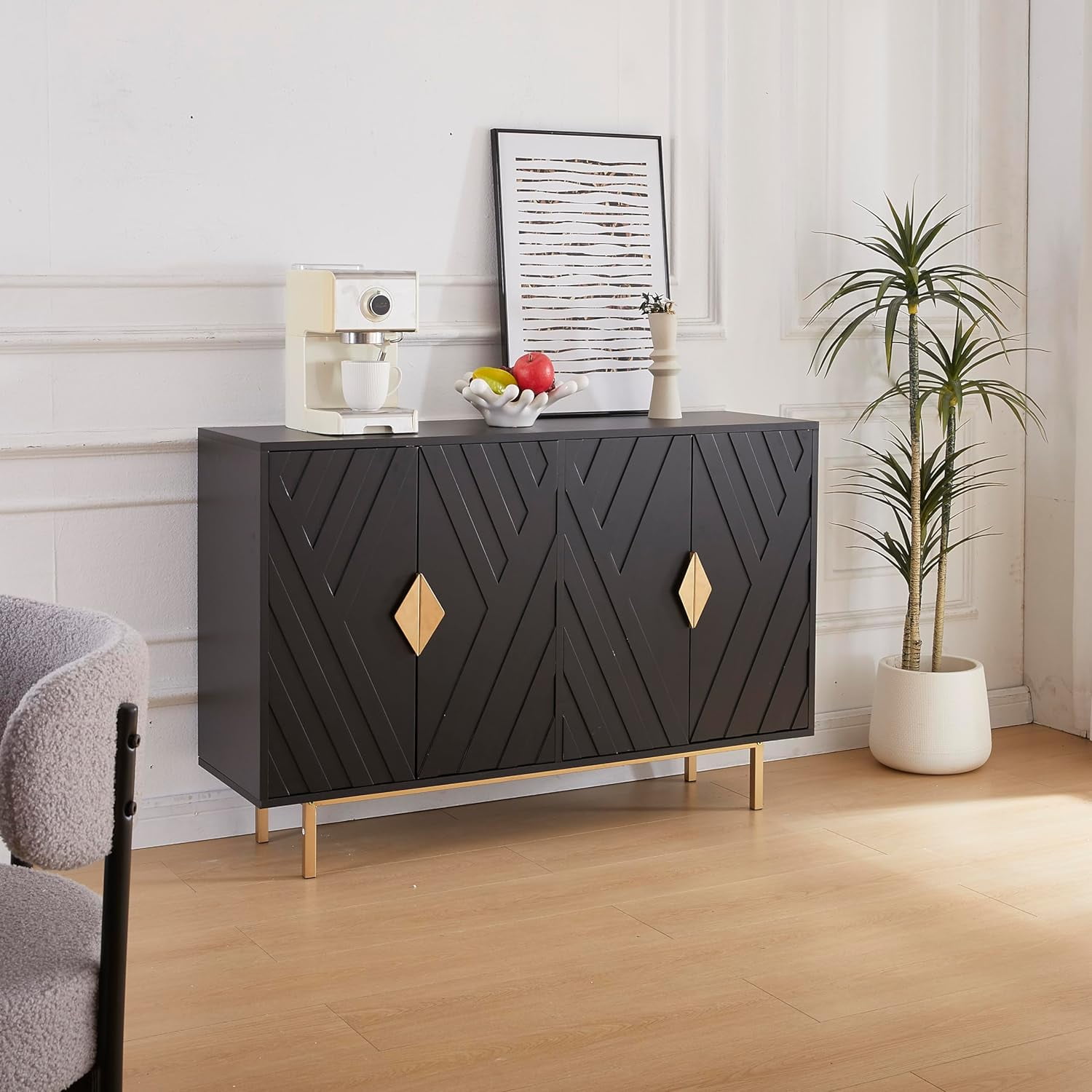 Sideboard Buffet Cabinets with Storage, 47.2" Mid-Century Modern ...