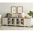 thumbnail image 1 of Sideboard Buffet Cabinets with 4-Glass Doors, Kitchen Storage Cabinets with a Charging Station, Wooden Coffee Bar Table with an Adjustable Shelf & 2 Drawers for Dining Room, Living Room, Rustic White, 1 of 8