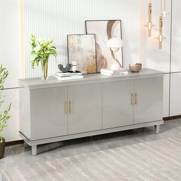 Sideboard Buffet, Modern Buffet Storage Cabinet, 70.07'' Large Size 4-Door Cabinet, 330 Lbs Capacity For Hallway, Entryway, Kitchen