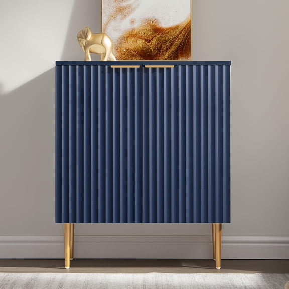 Sideboard Buffet Storage Cabinet, Modern Accent Cabinet with Doors& Adjustable Shelf, Credenza Buffet Table Console Coffee Bar for Kitchen Living Entryway, Navy Blue