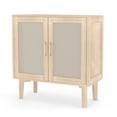 thumbnail image 1 of Sideboard Cabinet Accent Cabinet Storage Cabinet With Rattan Decor Doors Buffet Cabinet With Solid Wood Feet Buffet Cabinet With Rattan Decor Doors Solid Wood Feet Multifunctional, 1 of 6