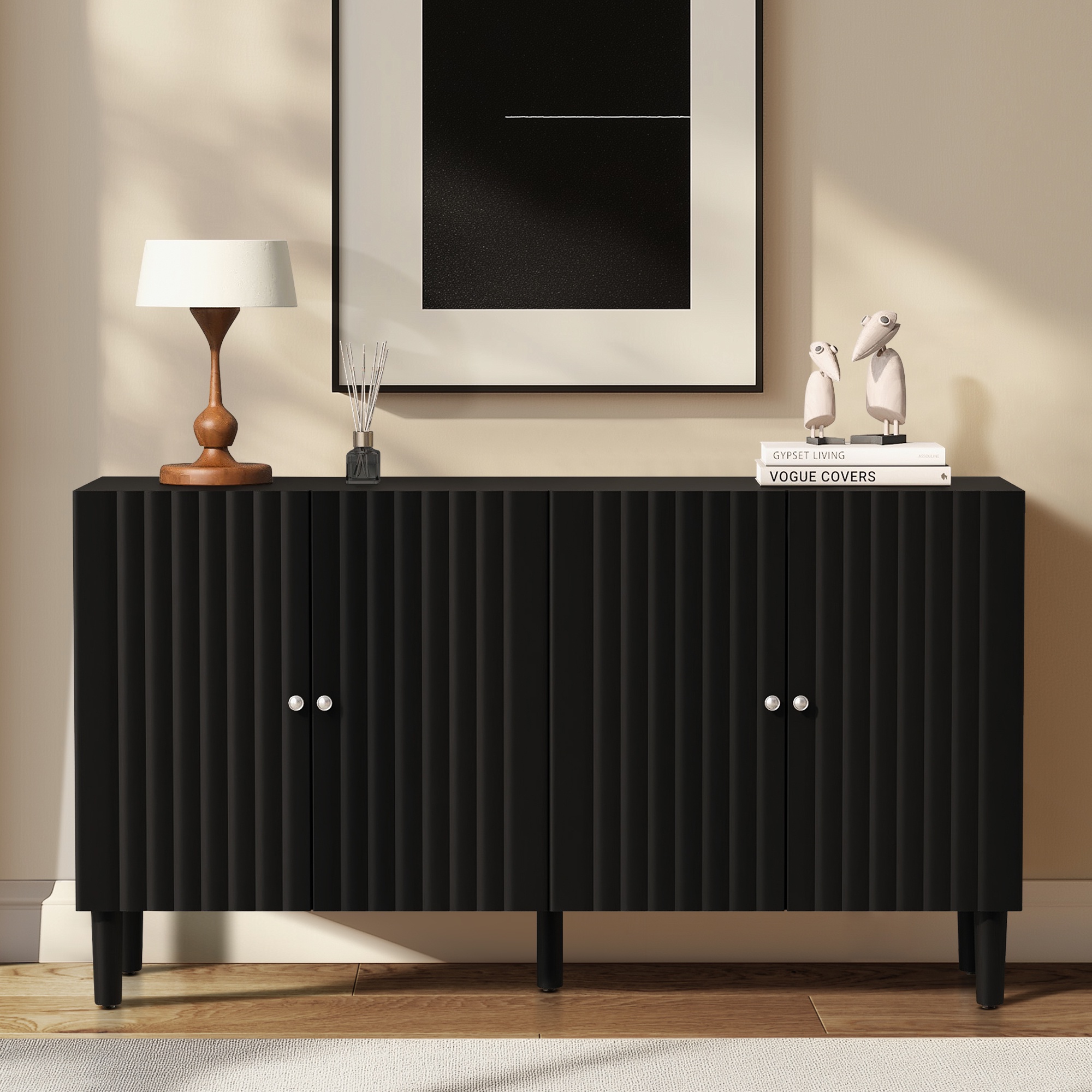 Sideboard Cabinet, Atumon Accent Cabinet, Wood Storage Cabinet with 4 ...