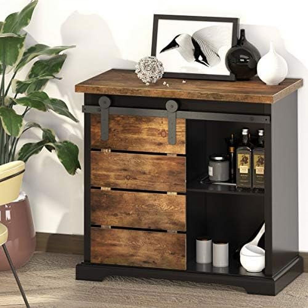 Sideboard Coffee Modern Farmhouse Buffet Station Sliding Barn