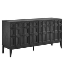 Sideboard Console Table Entry Display Cabinet, Black, Wood, Living Dining Room Kitchen Cafe Bistro Hospitality Restaurant, Modern Contemporary, HB37415