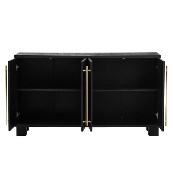 Sideboard In Black With A Practical Design For Everyday Use