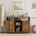 thumbnail image 1 of Sideboard, storage cabinet with open shelves for kitchen dining room living room, industrial style, Rustic Brown, 43.7x15.74x31.5Inches, 1 of 8