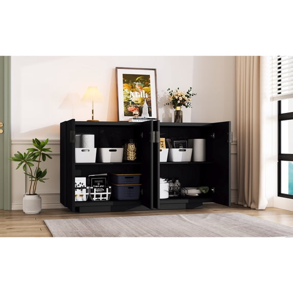 Sideboard with Wave Design and Adjustable Storage / Add Elegance to Your Living Space