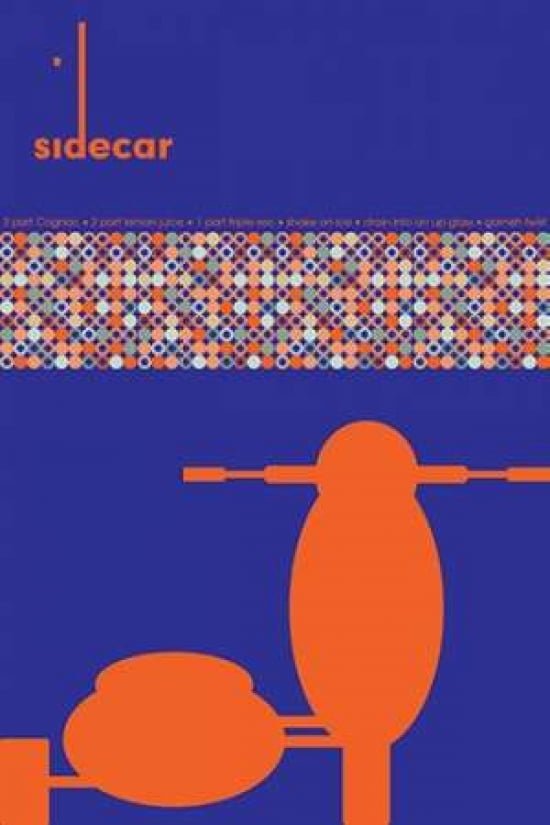 Sidecar Recipe Canvas Art - Fig-Melon Press (12 x 18)