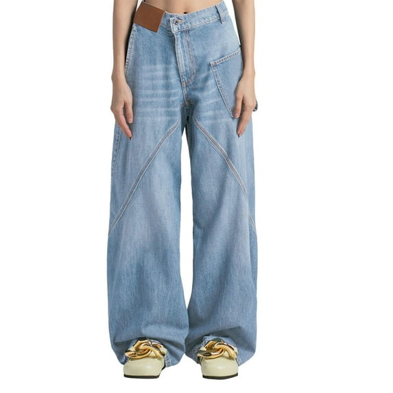 Sidefeel Wide Leg Denim Jeans for Womens High Waist Distressed Baggy Boyfriend Jeans Pants