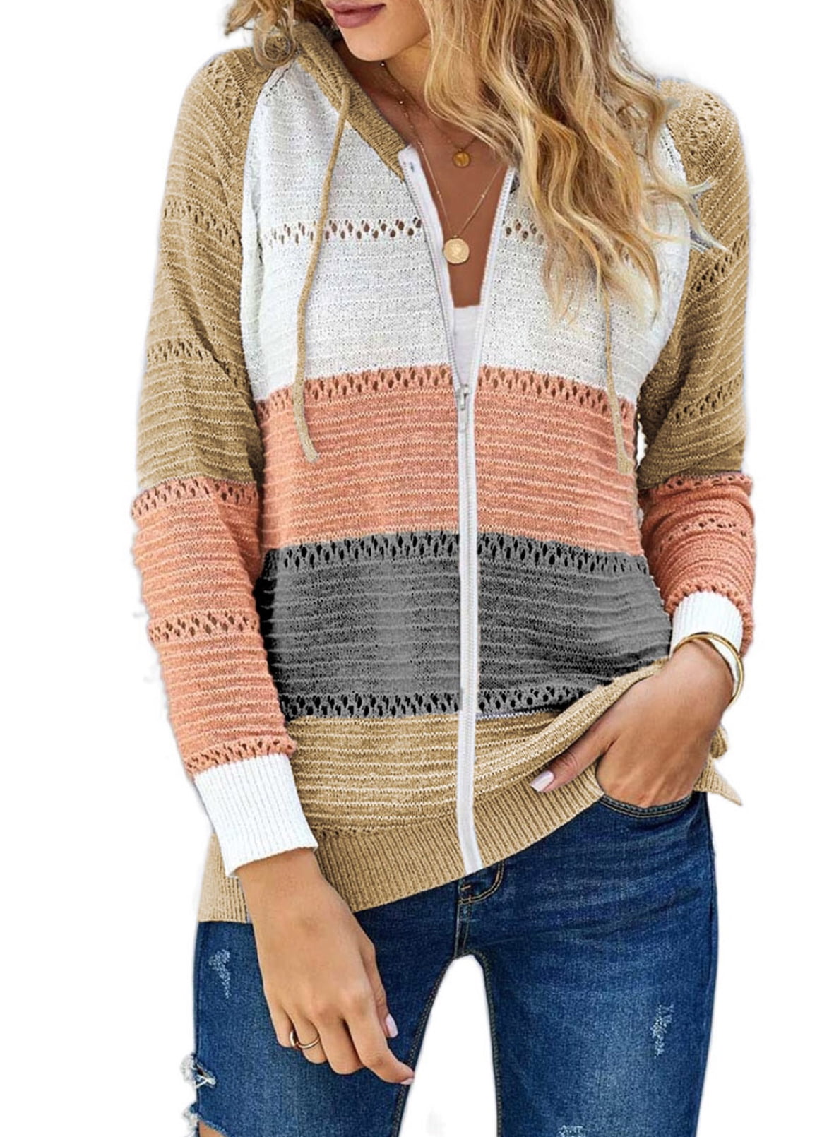 Sidefeel Women's Long Sleeve Hoodie Sweatshirt – Cozy Pullover With Kangaroo Pocket, Casual Everyday Wear