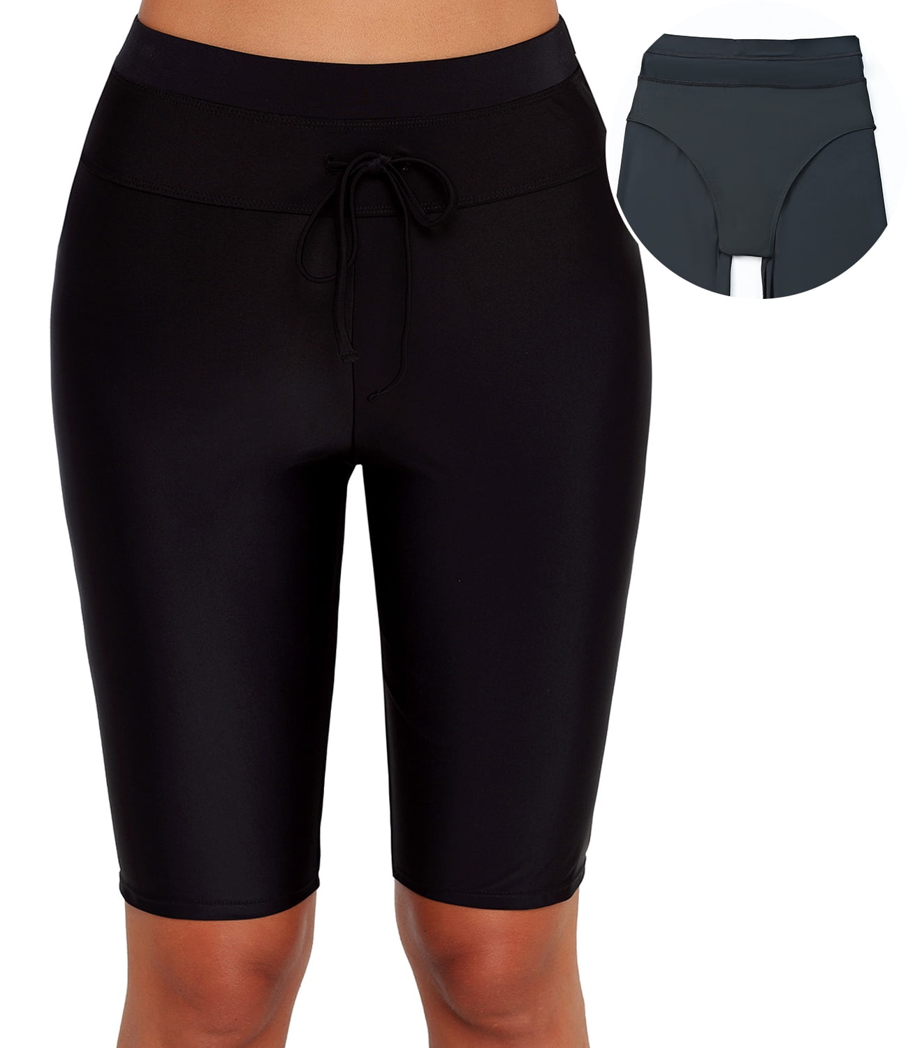 Sidefeel Women's High-Waisted Quick-Dry Swim & Board Shorts with Liner ...