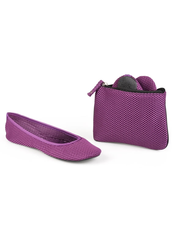 Mesh Foldable Ballerina Flats - Multiple Colors Available