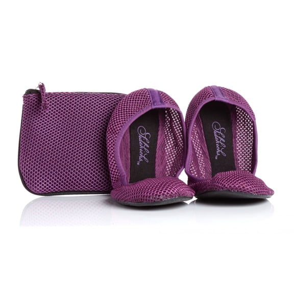 Sidekicks Mesh Foldable Ballerina Flats, Purple, Small