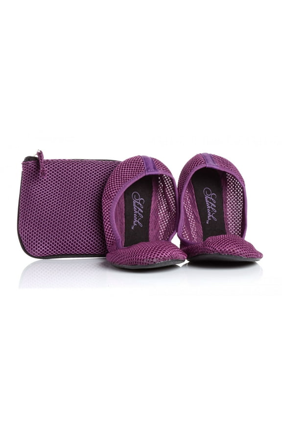 Mesh Foldable Ballerina Flats, Purple, Small