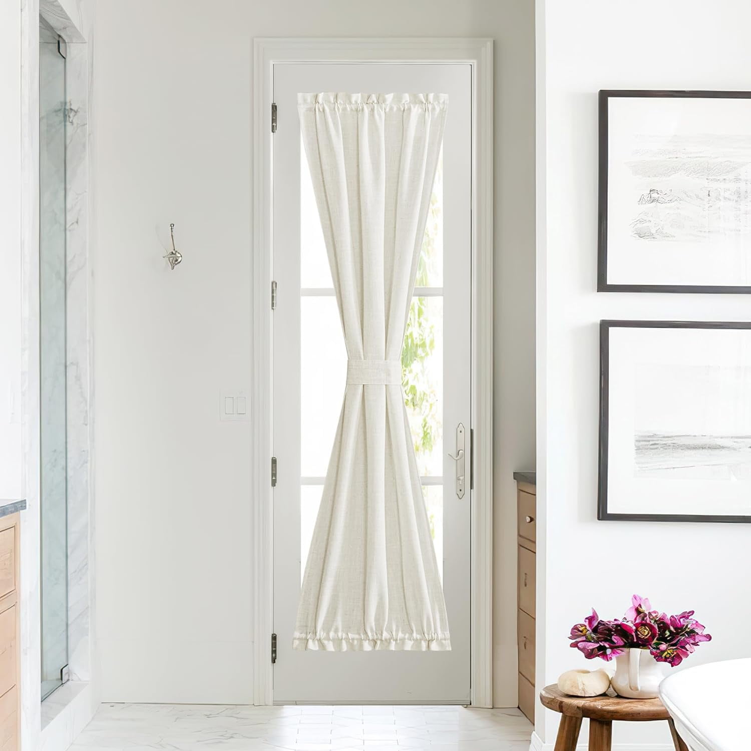 Sidelight French Door Panel, Linen Textured Look Translucent Privacy