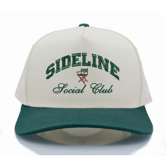 Sideline Social Club Hat, Embroidered Baseball Cap, Custom Embroidered Hat Snapback, two-tone Trucker Hat, Personalized Mom Gift