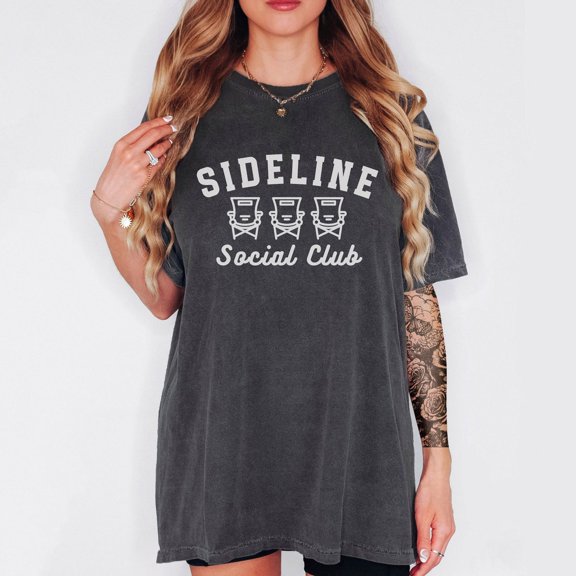 Sideline Social Club Shirt, Baseball Mom Shirt, Baseball Mama T Shirt, Baseball Season, Game Day, Trendy Varsity Sports Mom Shirt All Size S-5Xl