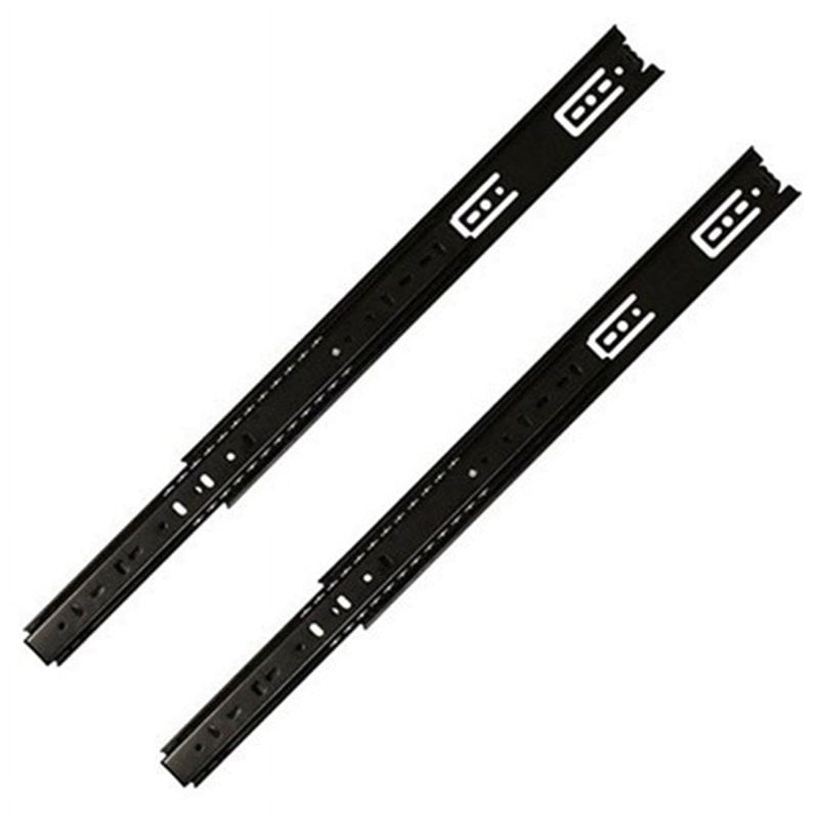24" Black Metal Full Extension Side Mount Drawer Slides (Set of 10)