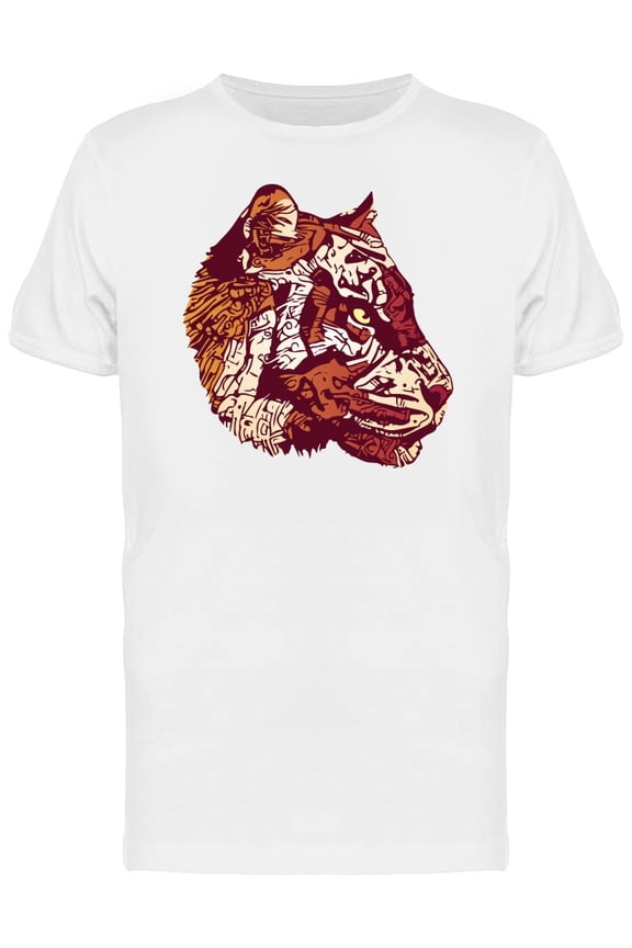 Sideview Of Tiger Abstract Head T-Shirt Men -Image by Shutterstock, Male Medium