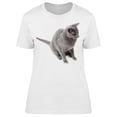 thumbnail image 1 of Sideview Russian Blue Cat T-Shirt Women -Image by Shutterstock, Female Large, 1 of 2