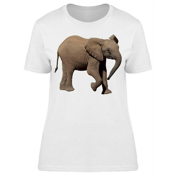 Sideview Young African Elephant T-Shirt Women -Image by Shutterstock, Female Small