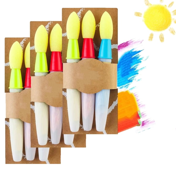 Sidewalk Chalk Paint Brush, Sidewalk Chalk Paint Brush with Liquid, 9-Pack DIY Washable Paintbrush Bulk, Include Chalkboard Paint, Add Water to The Brush and Use & Washable - Clearance Sales