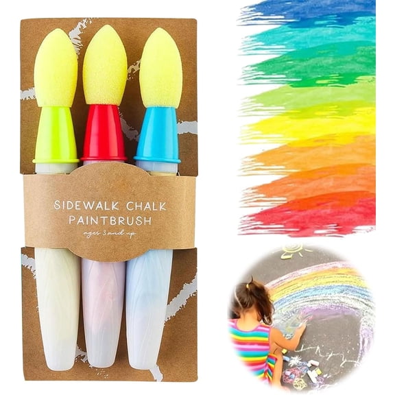 Sidewalk Chalk Paint Fillable Applicators, Refillable Chalk Shells,Magic Sponge Tip Painting Tools for Outdoor Art Activities, DIY Yard Art & Creative Scrapbooking (A)