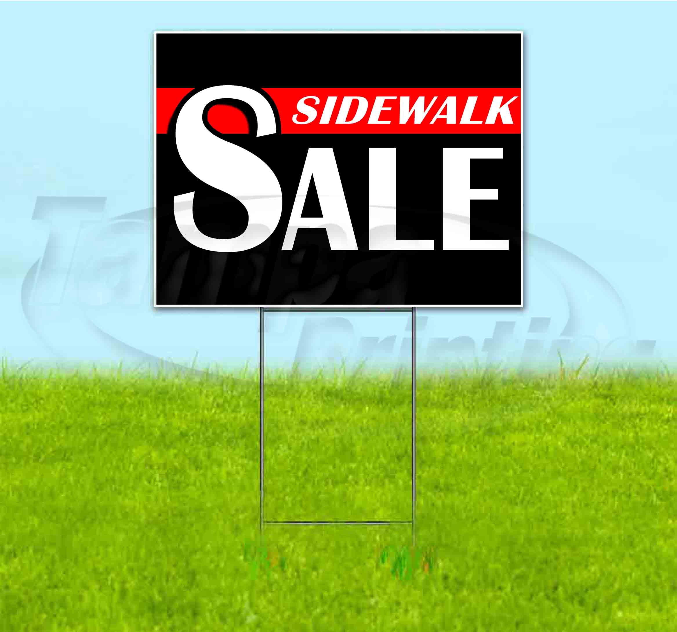 Sidewalk Sale (18" x 24") Yard Sign, Includes Metal Step Stake