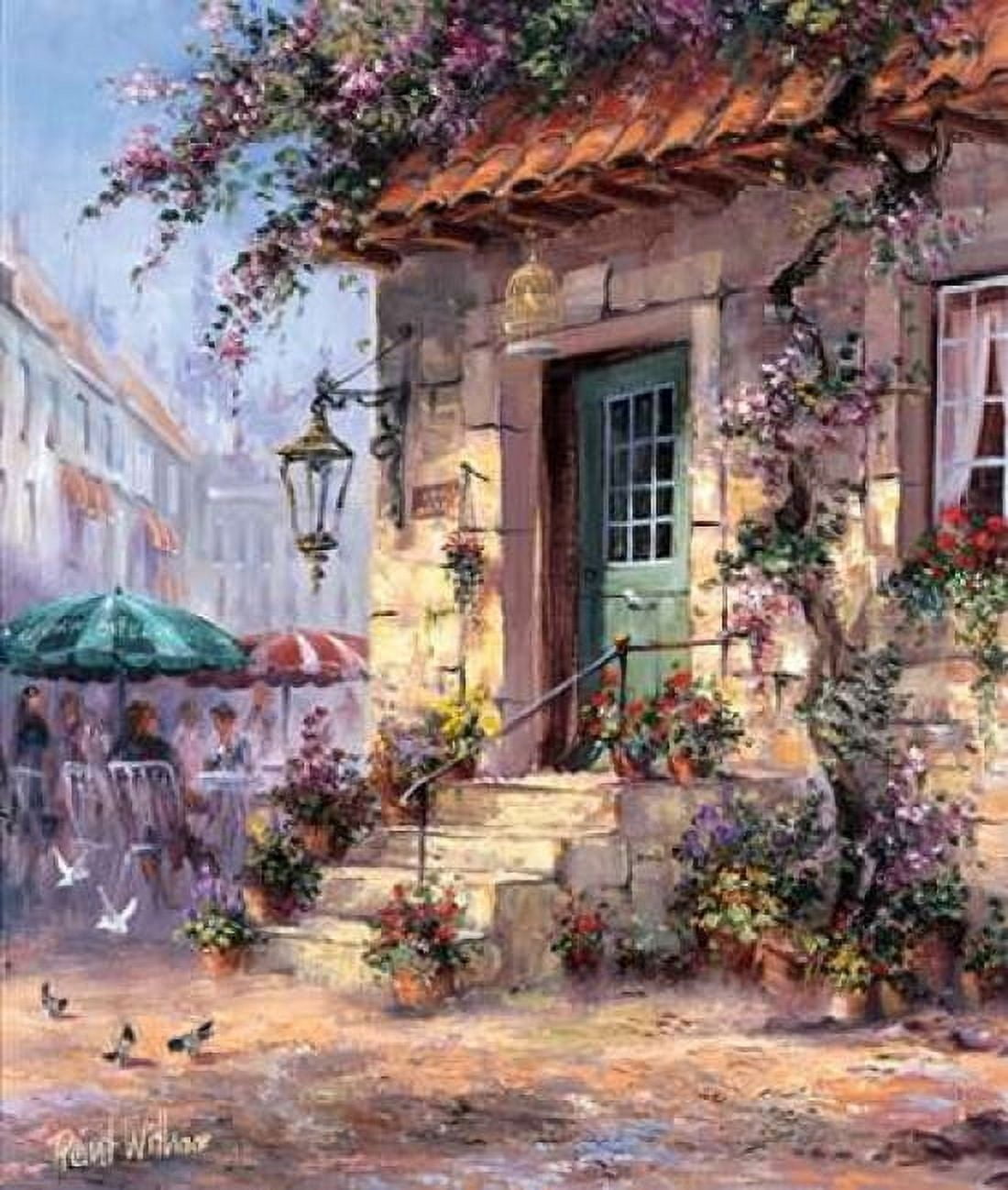Sidewalk cafe Canvas Art - Reint Withaar (24 x 24)