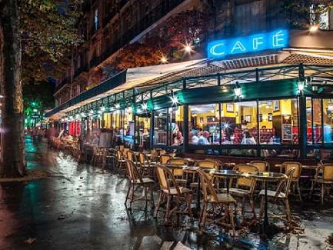 Sidewalk cafe in Paris France Canvas Art - Assaf Frank (18 x 24)