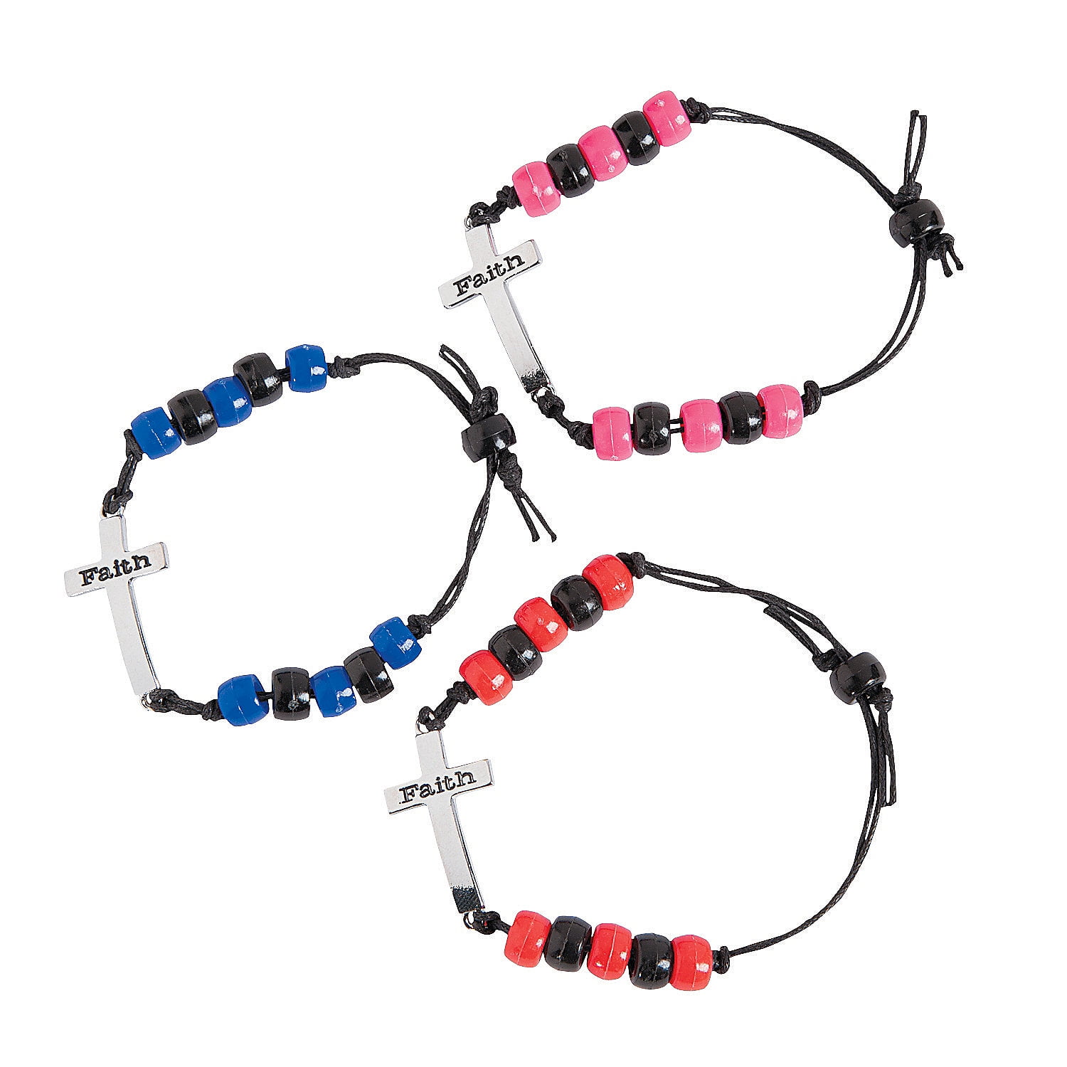 ORIENTAL TRADING COMPANY Sideways Cross Bracelet Craft Kit- Craft Kits - 12 Pieces
