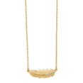 thumbnail image 1 of Sideways Feather Necklace Gold-plated Sterling Silver Cubic Zirconia Adjustable, 1 of 1