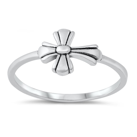 Sideways Gothic Cross Ring .925 Sterling Silver Band Jewelry Female Male Unisex Size 5