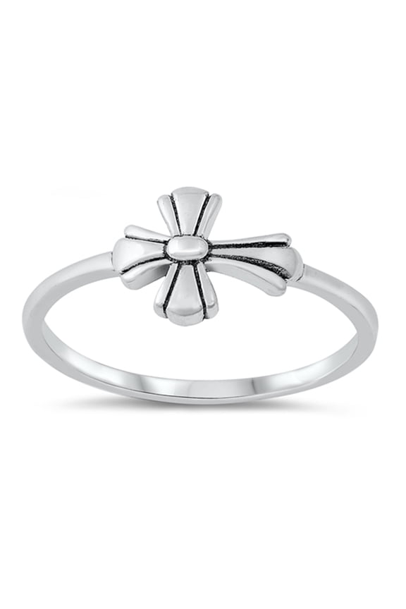 Sideways Gothic Cross Ring .925 Sterling Silver Band Jewelry Female Male Unisex Size 6
