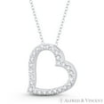 thumbnail image 1 of Sideways-Heart Charm CZ Crystal Pave Sliding Pendant in .925 Sterling Silver, 1 of 1