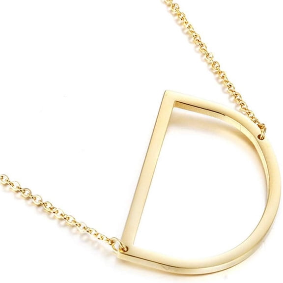 Sideways Initial Necklace 18K Gold Plated Stainless Steel Large Big Letters Pendant Necklace Script Name Monogram Necklaces For Women[o1146]