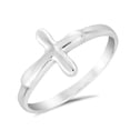 thumbnail image 1 of Sideways Modern Cross .925 Sterling Silver Ring-7, 1 of 4