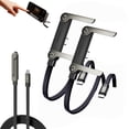thumbnail image 1 of Sideways Phone Charger, 2-in-1 Invisible Holder Charger Cable – Fast Charging Cord with Built-in Phone Stand, 240w Braided Fast Charge Cable, for Smartphones Tablets(240w C-C 2pc), 1 of 8