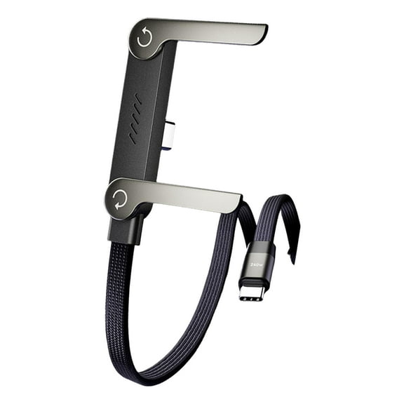 2 in 1 Holder Charger Cable Built in Phone Stand Sideways Charger