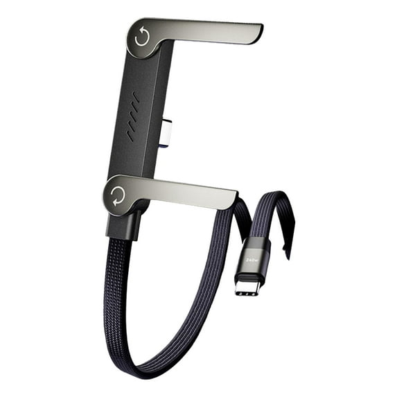 2 in 1 Holder Charger Cable Built in Phone Stand Sideways Charger