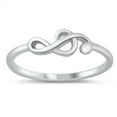 thumbnail image 1 of Sideways Treble Clef Music Note Ring .925 Sterling Silver Band Jewelry Female Male Unisex Size 9, 1 of 4