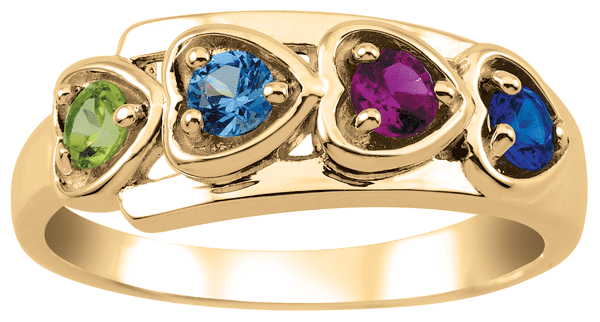 Sideways heart personalized birthstone ring by Jewelster