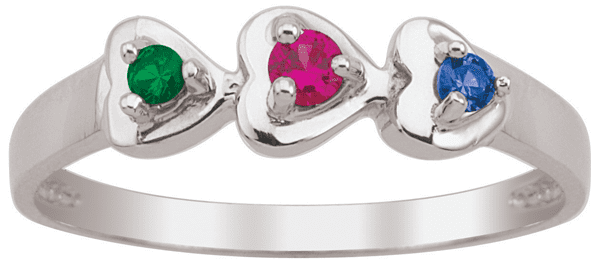 Sideways Hearts Personalized Family Ring by Jewlster
