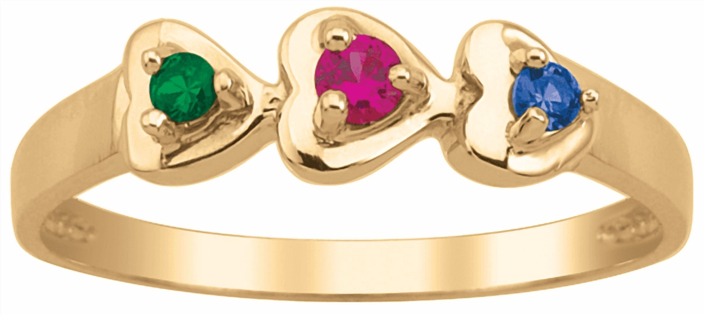 Sideways hearts Personalized Family ring by Jewelster
