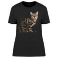 thumbnail image 1 of Sideways-sitting Curious Cat T-Shirt Women -Image by Shutterstock, Female Small, 1 of 2