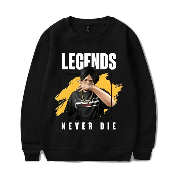 Sidhu Moose Wala Long Sleeved Round Neck Pullover Men Women Fashionable Casual Long Sleeved Sportswear