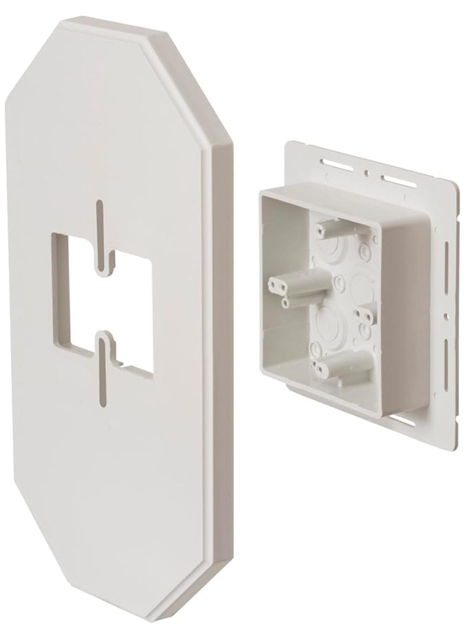 Siding Box Kit - 8091FDBL Plastic Wall Mount - 7.14 x 0.78 x 13.49 Inch - Outdoor Electrical Cover - Weatherproof Junction Box - Vertical Mounting Plate