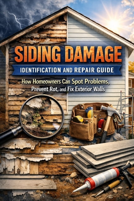 Siding Damage Identification and Repair Guide: How Homeowners Can Spot Problems, Prevent Rot, and Fix Exterior Walls, (Paperback)