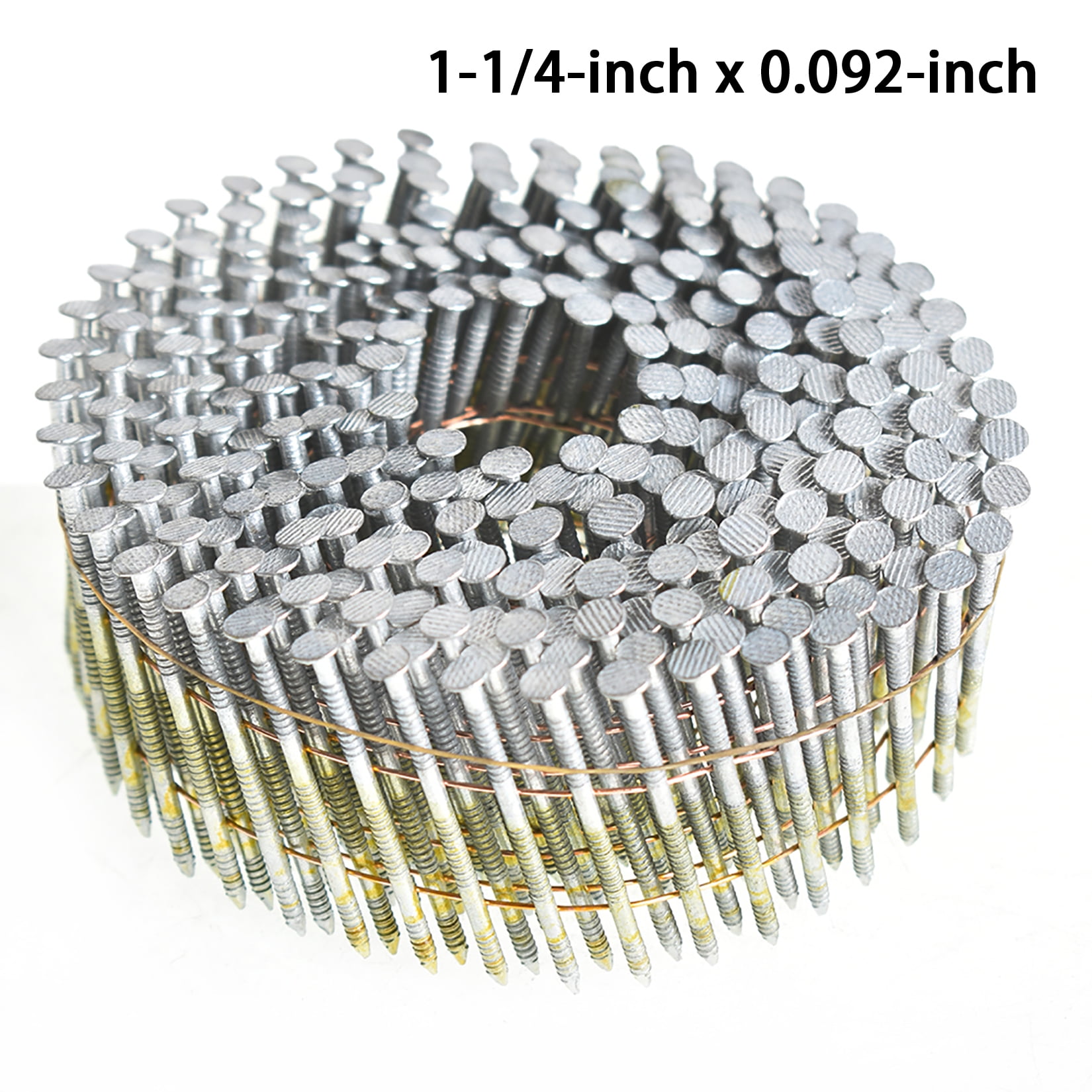 Clous à Clin 15° - Lot De 3600 - 1-1/2" X 0.092" - Collés En Coil - Tête Plate - Pour Cloueuse Pneumatique
